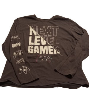 Wonder Nation boys next lever gamer graphic long sleeve shirt, size XL (14/16)